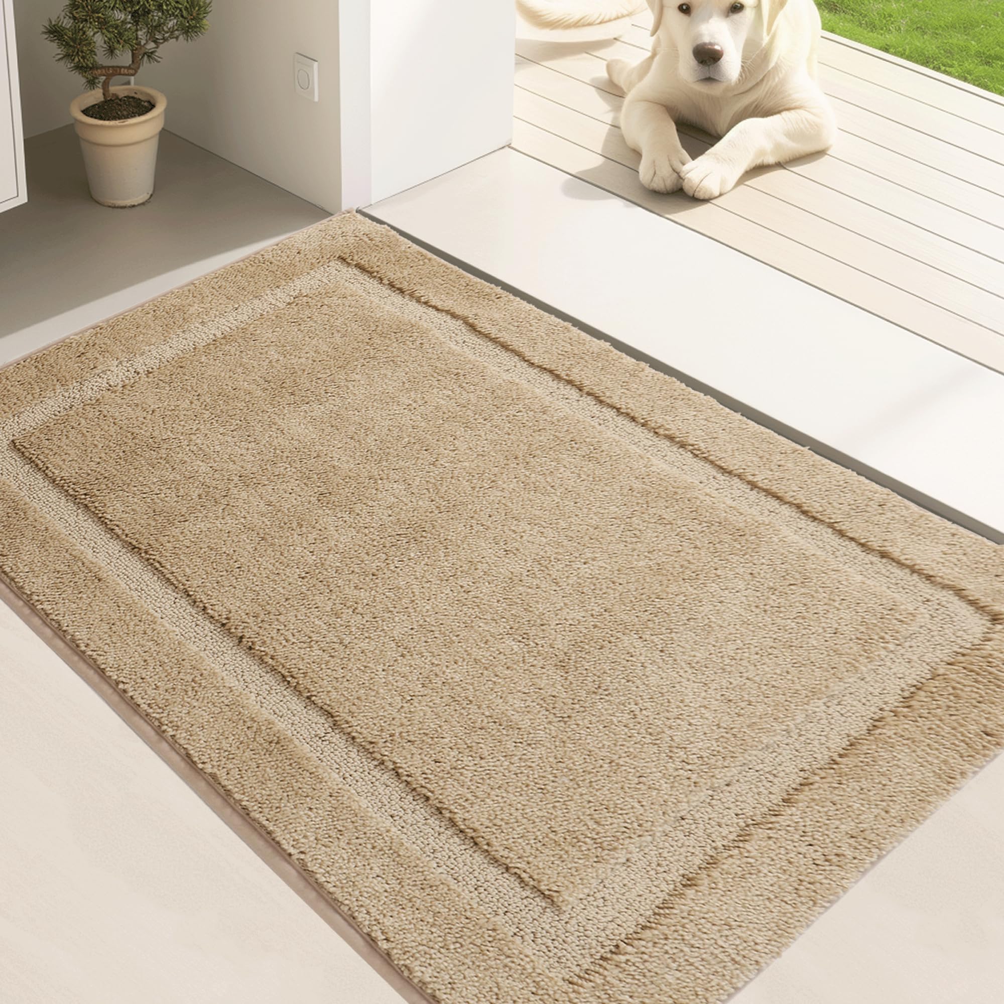 Oiilores Dirt Trapper Door Mat Indoor 60 x 90 cm, Washable Entry Rug, Inside Doormats for Entryway Non-Slip, Low-Profile