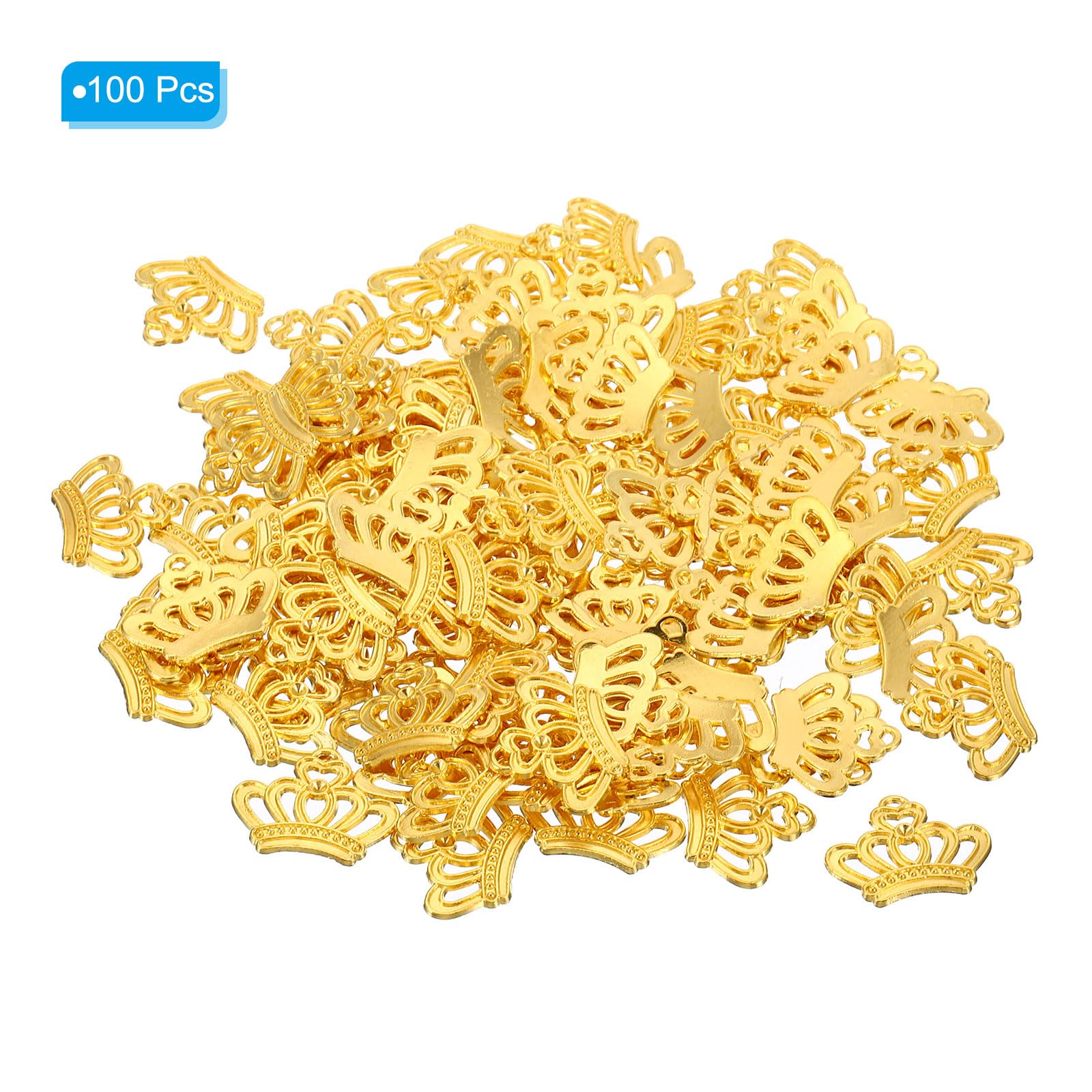 PATIKIL Crown Charm, 100Pcs Mini Crown Pendant Charm Bulk Metal Designer DIY for Making s s Wedding Crafts Queen Fashion Gold - Image 3