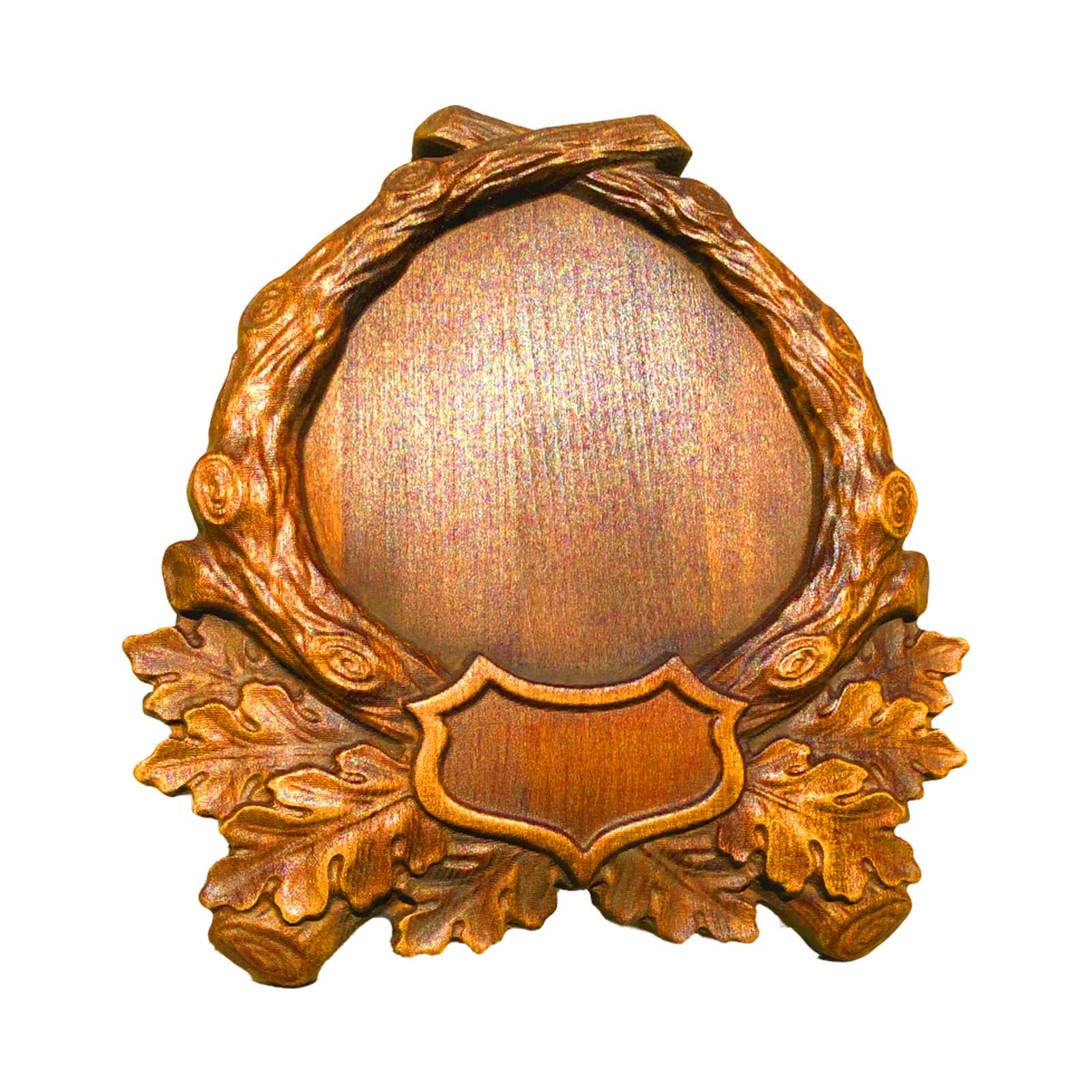 Escudo de trofeo, tablero de madera maciza para cazar trofeos cuernos como jabalíes, ciervos, cabras (W11-17) (roble rústico)