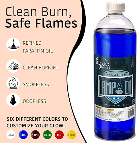 Miniatura 2 de Hyoola Candles - Aceite líquido para lámpara de parafina, azul, sin humo, inodoro, ultra limpio para uso en interiores y exteriores, la máxima