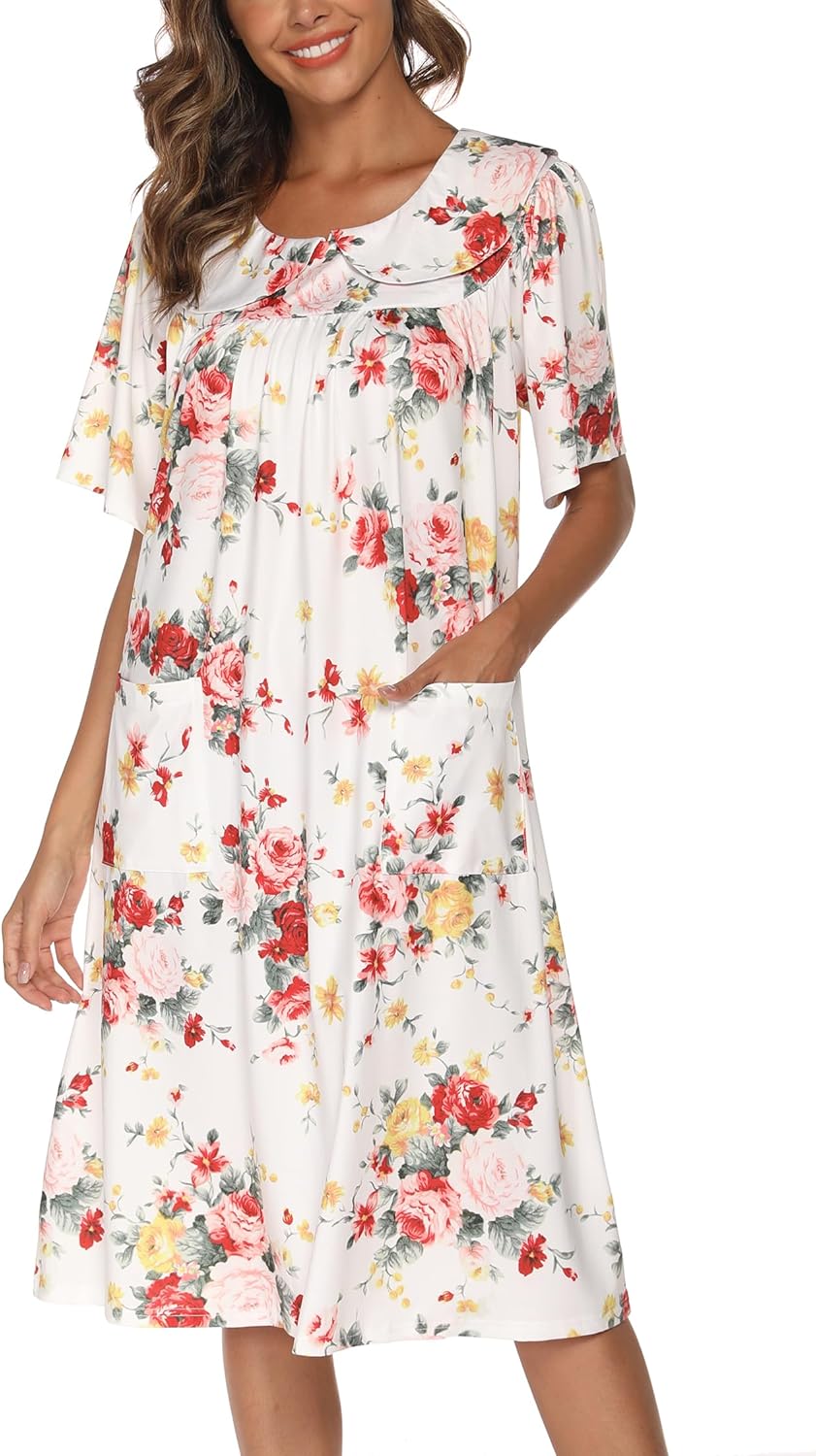 Comfortable lounge dress for women with pockets.