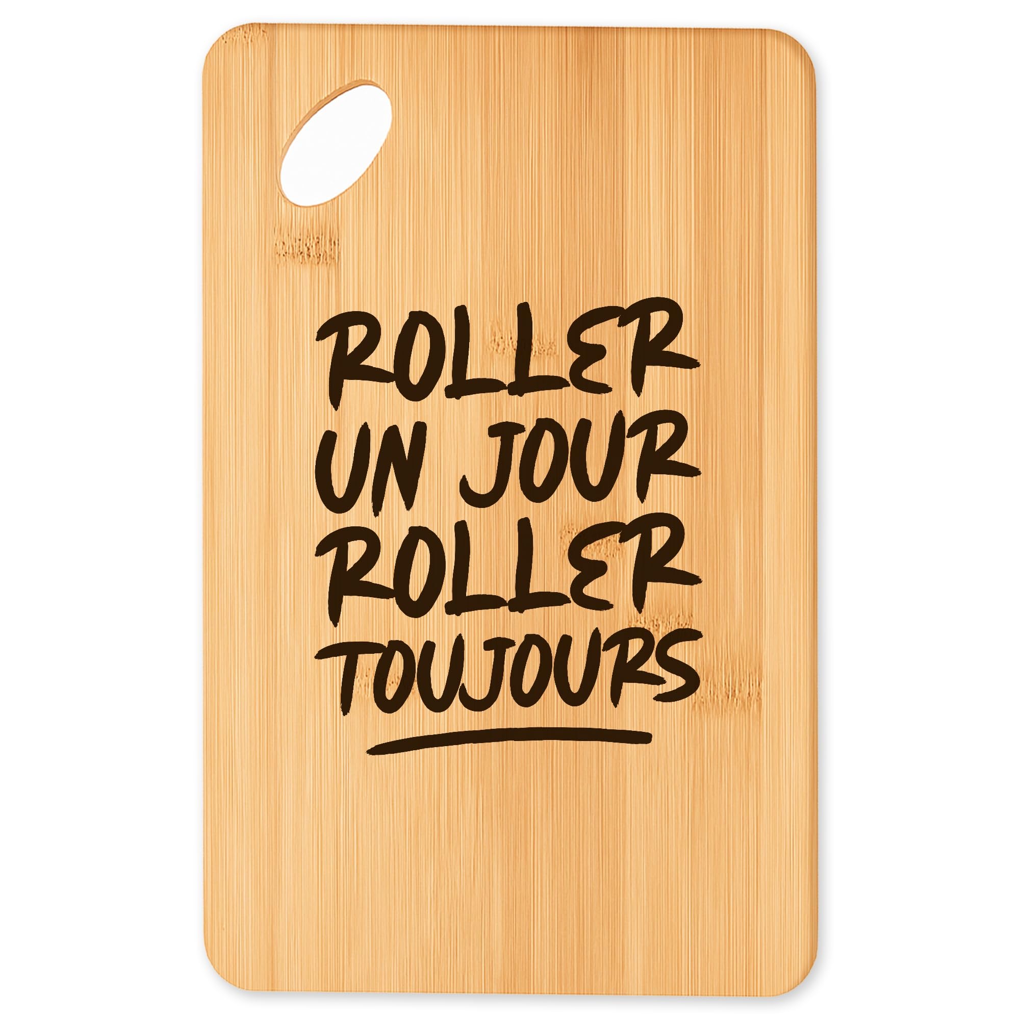 Planche à découper Roller toujours, le cadeau original de cuisine