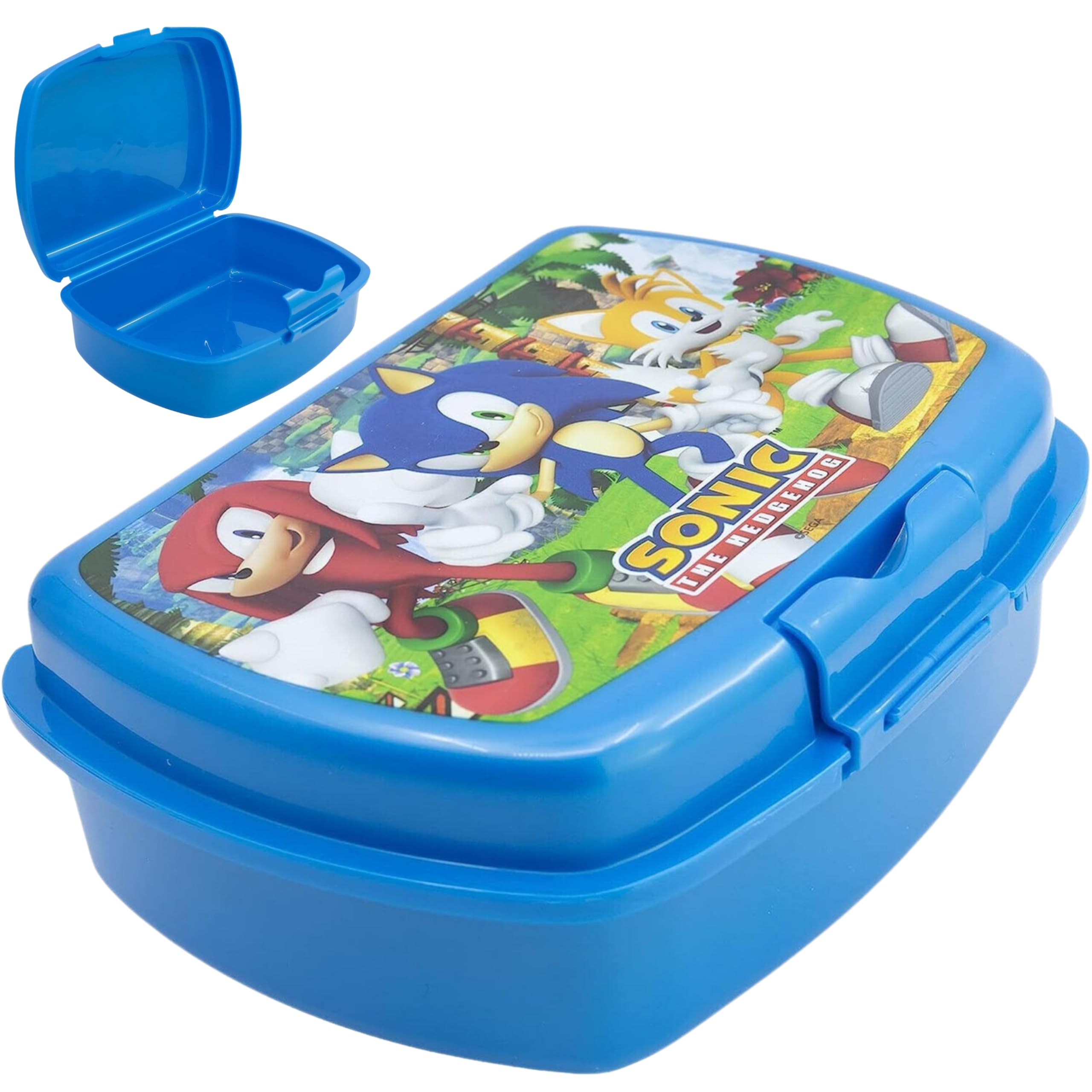 SRV Hub Sonic the Hedgehog Lunch Box Safe Plastic Lunch Food Storage Container Kids BPA Free Lunchbox School Traveling Durable Snack Boxes Gift for Boys 3+ Years – 18cm