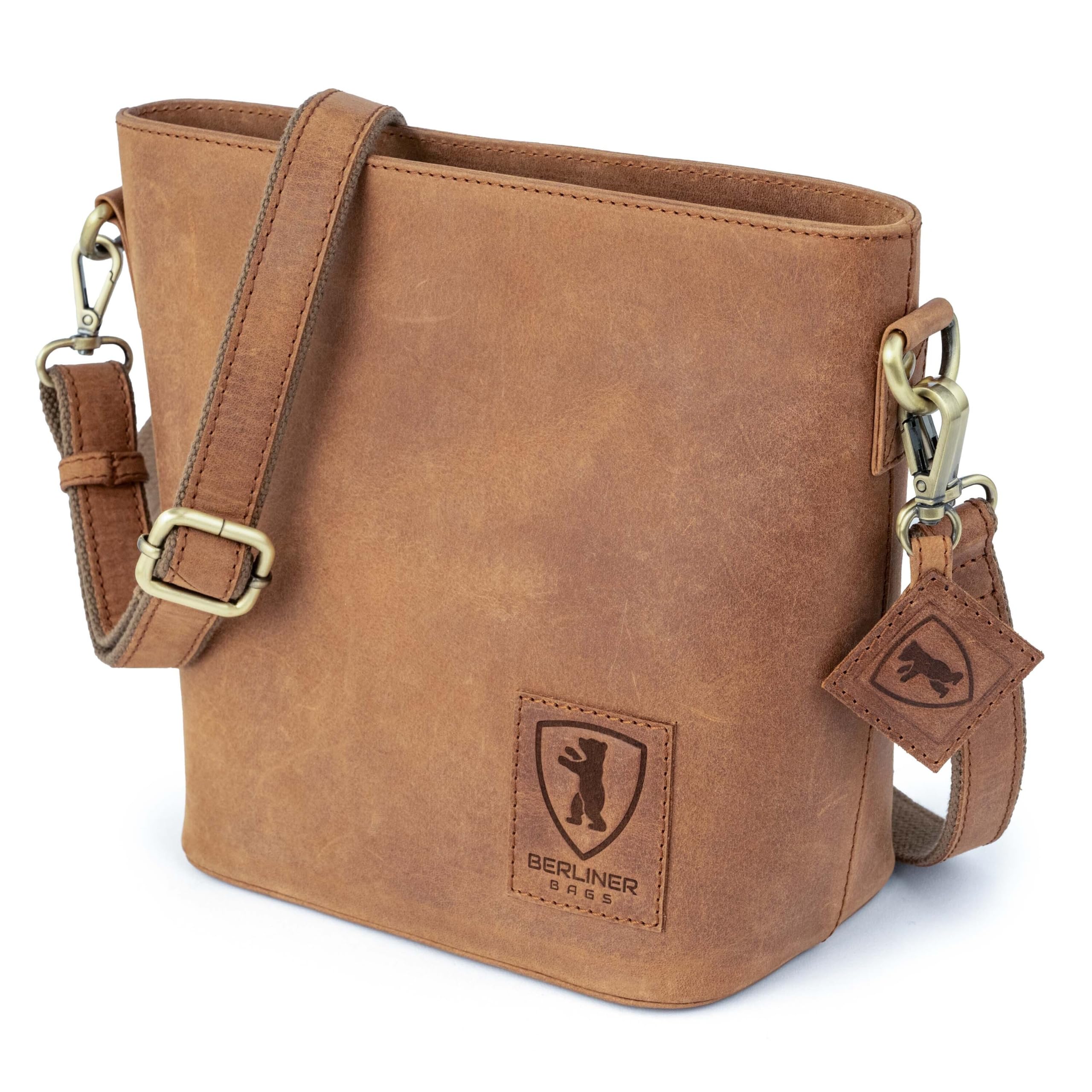 Berliner Bags Schultertasche Madison, Mittelgroße Umhängetasche aus Leder, Crossbody Bag, Handtasche für Damen