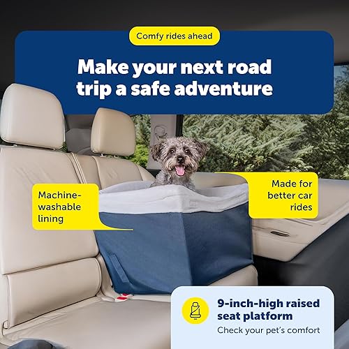 Miniatura 7 de PetSafe Happy Ride Asiento de seguridad para perros, protege los asientos de automóvil del pelo y los arañazos, diseño elevado para una mejor