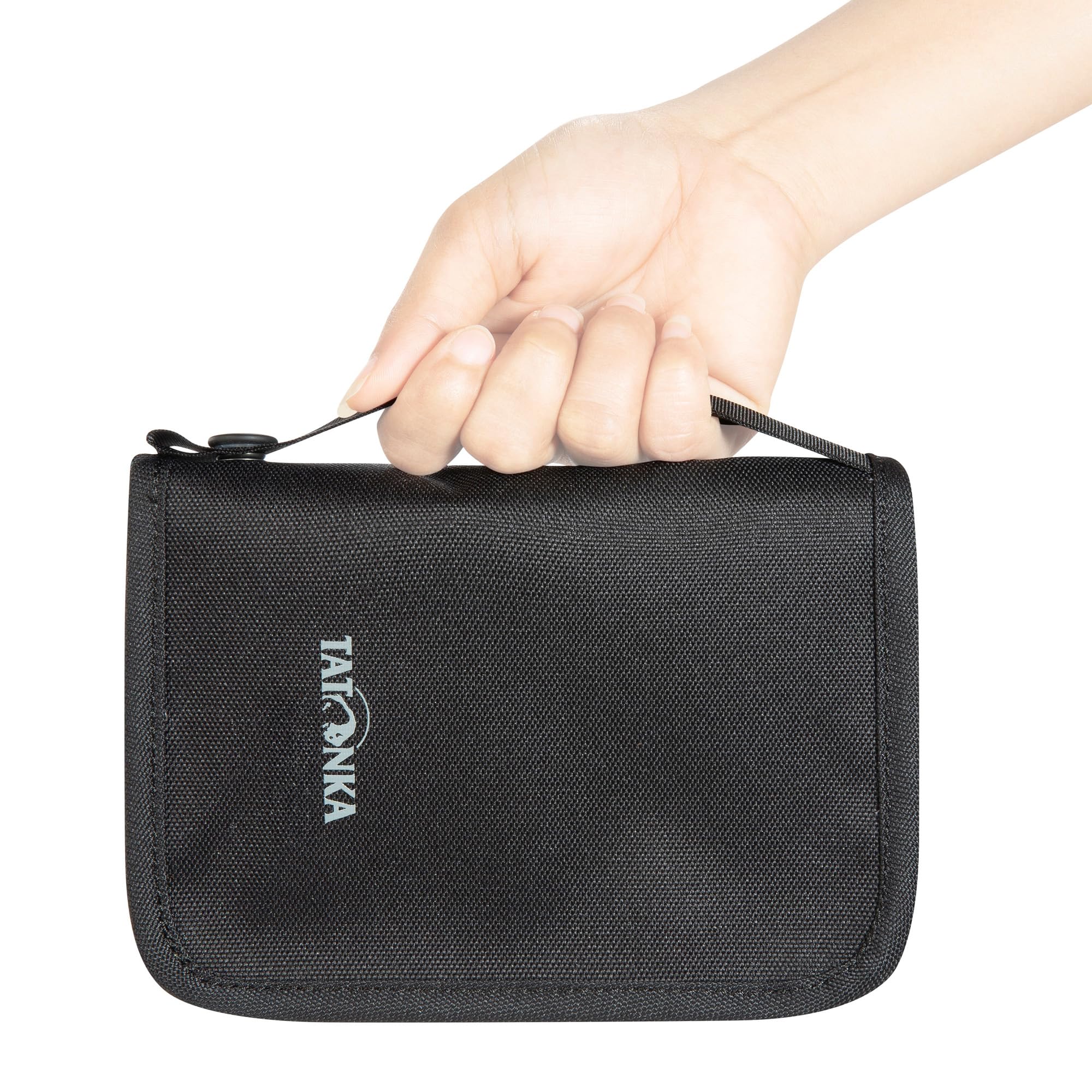 Tatonka Travel Zip M RFID Block - Reisebörse/Reisepasshülle RFID-Blocker - Certyfikat TÜV - Bietet Platz für Reisepass, Kreditkarten und Reisedokumente, Czarny, 17 x 12 x 3 cm, Portfel z blokadą RFID