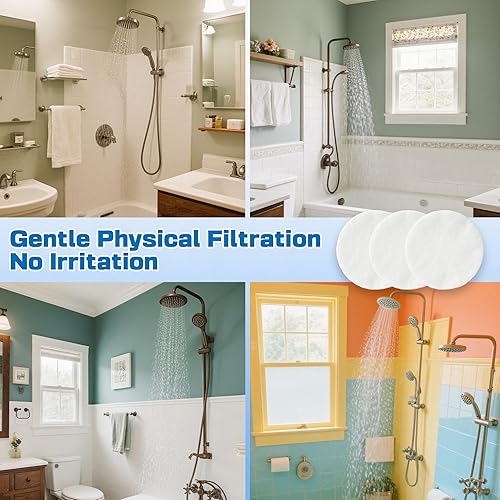 Miniatura 5 de xcivi 30 almohadillas de sedimento para cabezal de ducha filtradas compatibles con el cabezal de ducha filtrado AquaHomeGroup, protege tu piel y