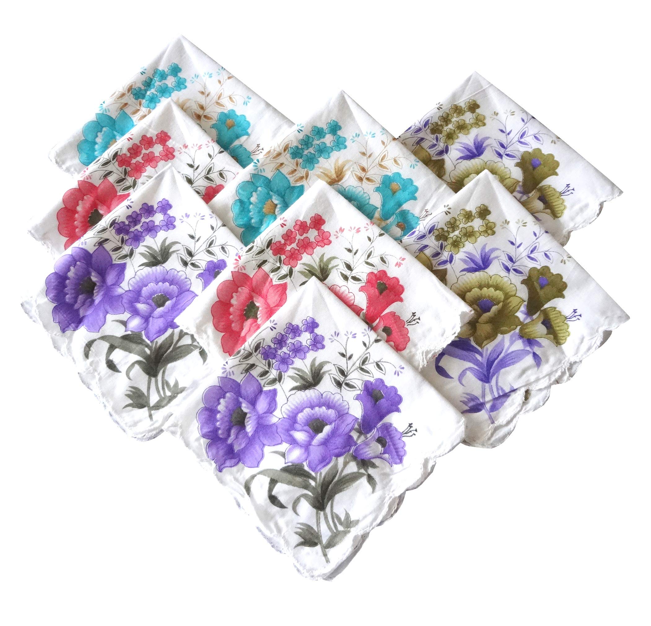 S4S® 100% Cotton Women's Cut Work Bordar White Floral Handkerchief/Ladies Hankies (Size_30CM X 30CM_Pack of 24) 2