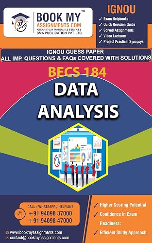 IGNOU BECS184 Data Analysis Study Material For IGNOU Student (GUESS PAPER) Latest Edition