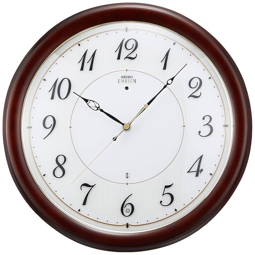 SEIKO EMBLEM 電波時計　直径34cm　中古　美品 送料無料 美品 動作品 SEIKO EMBLEM セイコー エンブレム 電波