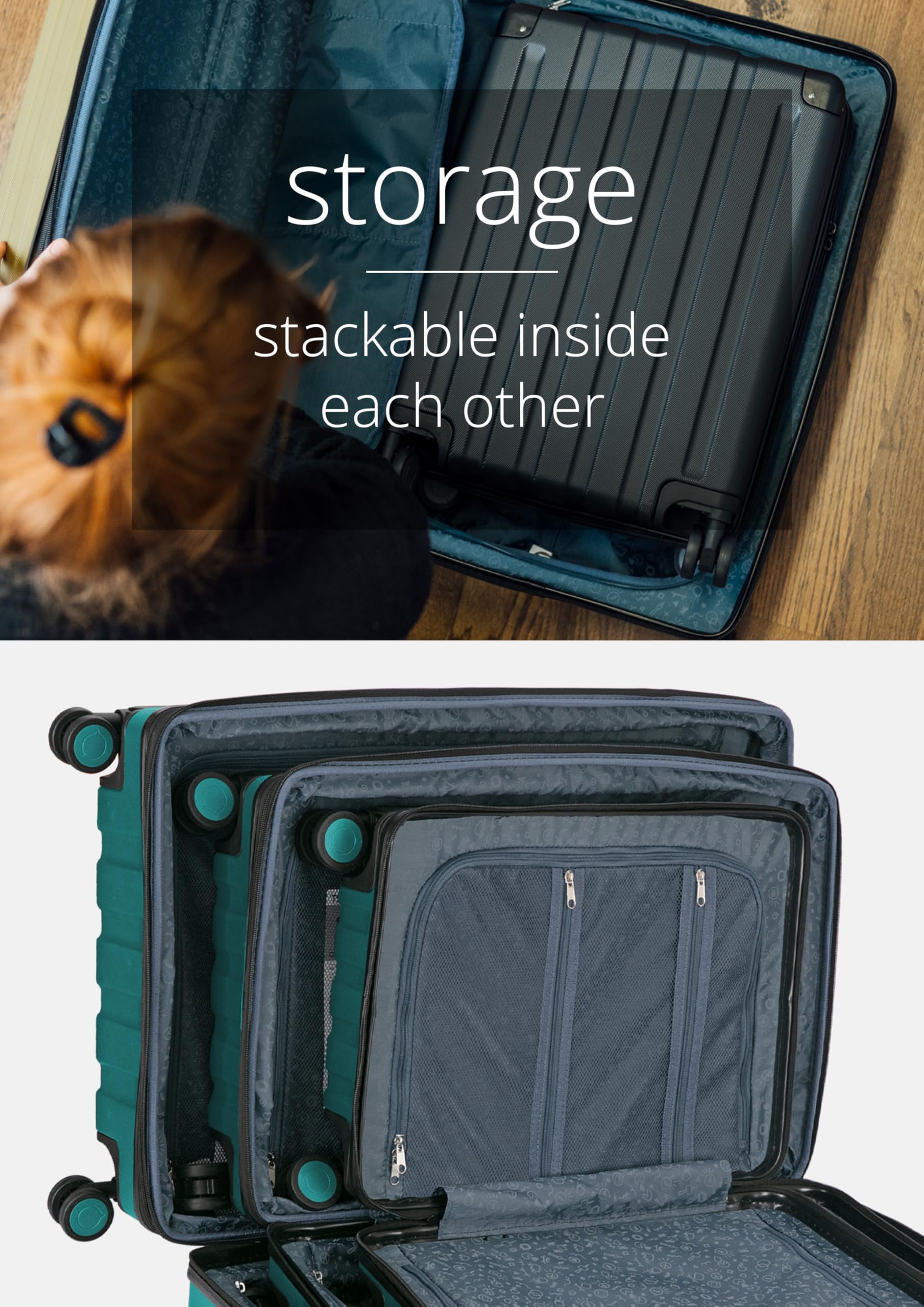 Hauptstadtkoffer Q-Damm - set di 3 valigie - valigia bagaglio a mano 54 cm, valigia media 68 cm + valigia da viaggio grande 78 cm, guscio rigido ABS, TSA