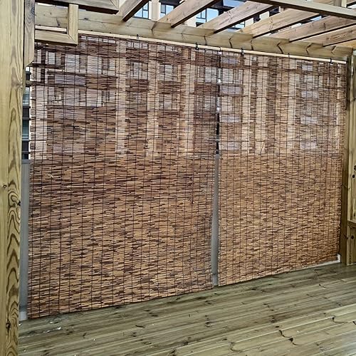 Miniatura 4 de Persianas de bambú inalámbricas para interiores y exteriores, porche, cortinas romanas de bambú con protección UV, cortinas de caña enrollables,