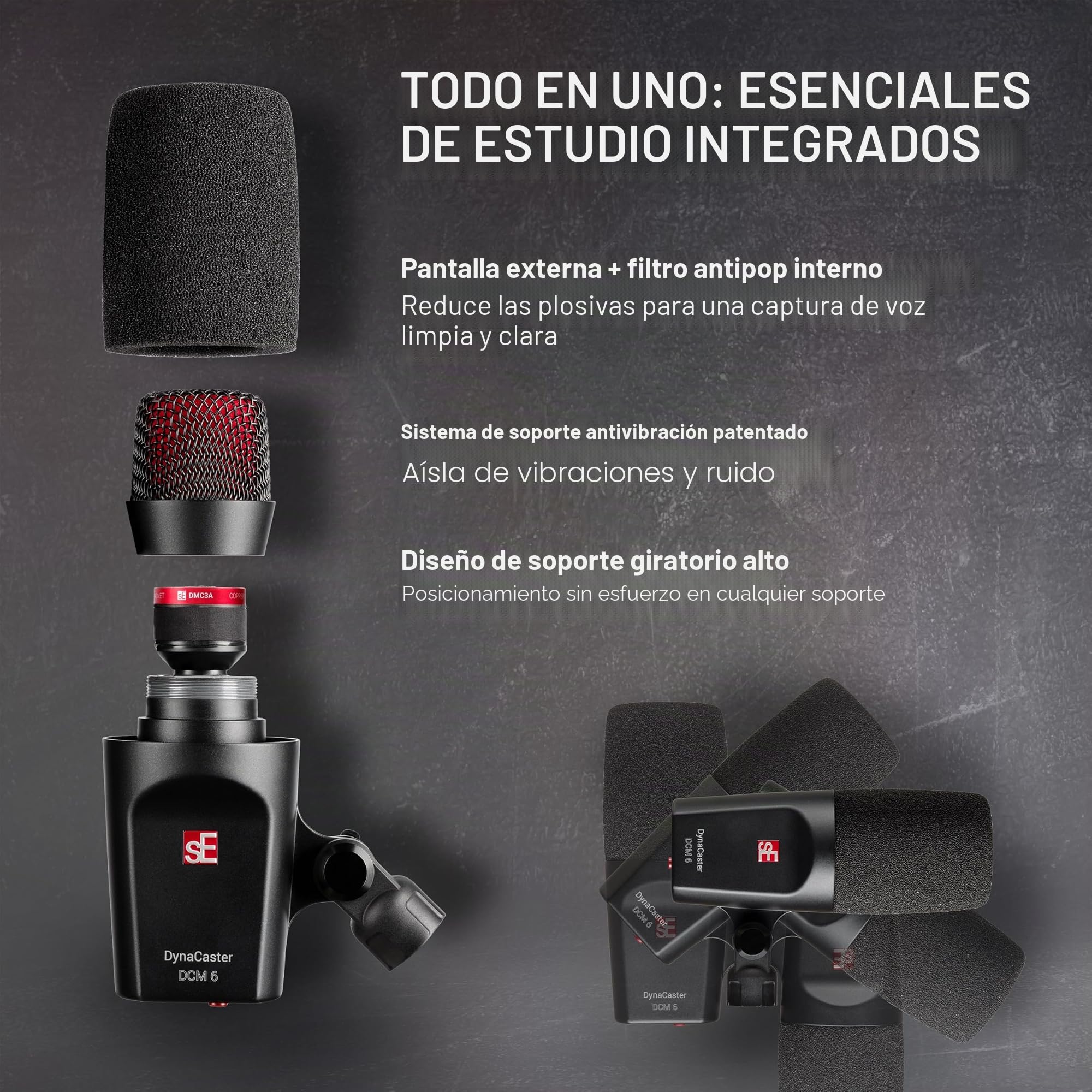 SE Electronics DCM6 Dynacaster DCM 6 - Micrófono de transmisión, Color Negro
