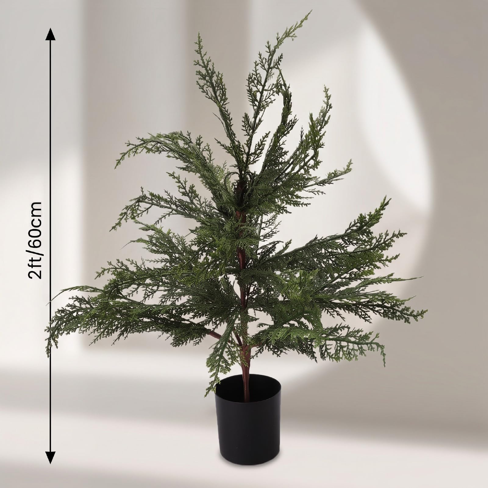 Duokon Pianta Sempreverde Finta Cipresso Artificiale da 2 Piedi in Fioriera