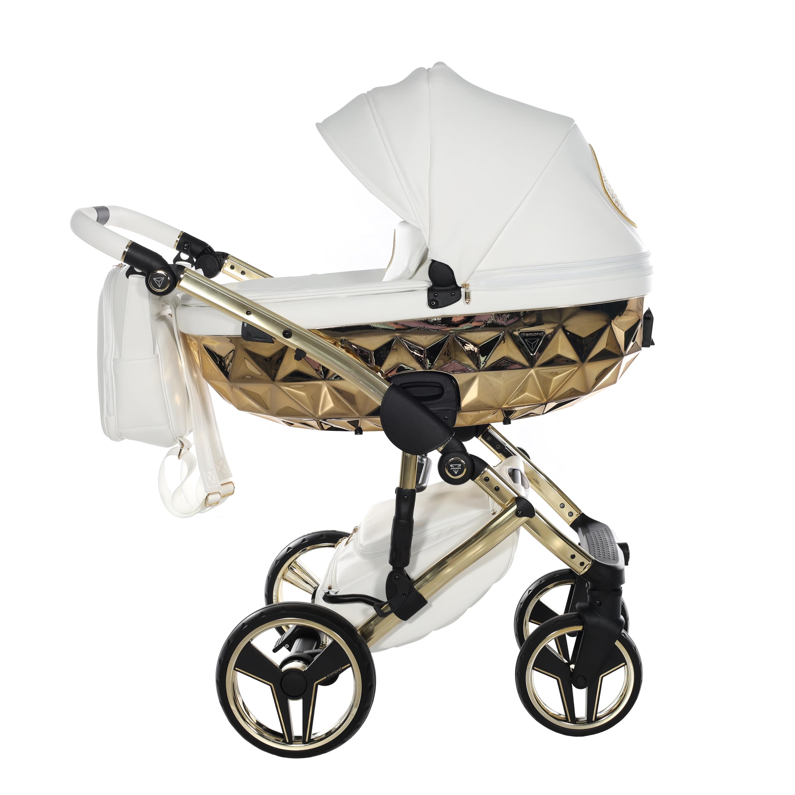 Junama Passeggino TRIO Hand Craft 08 Bianco e Oro - 2in1 3in1 4in1 + ombrellino (2 in 1)