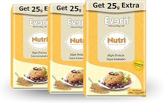 Everin Nutri High Protein and Healthy SOYA Granules Pack of 3 (200g each)
