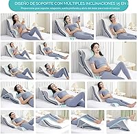 Vista 3 de Almohada de cuña para dormir, juego de almohada ortopédica de cuña de cama, 15 en 1, 3 piezas, almohada de cuña de espuma viscoelástica ajustable