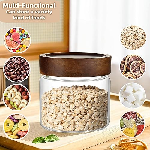 Miniatura 6 de Tarro de vidrio para almacenamiento de alimentos de 17 onzas líquidas, tarro de vidrio transparente de alta calidad con tapa hermética de rosca de