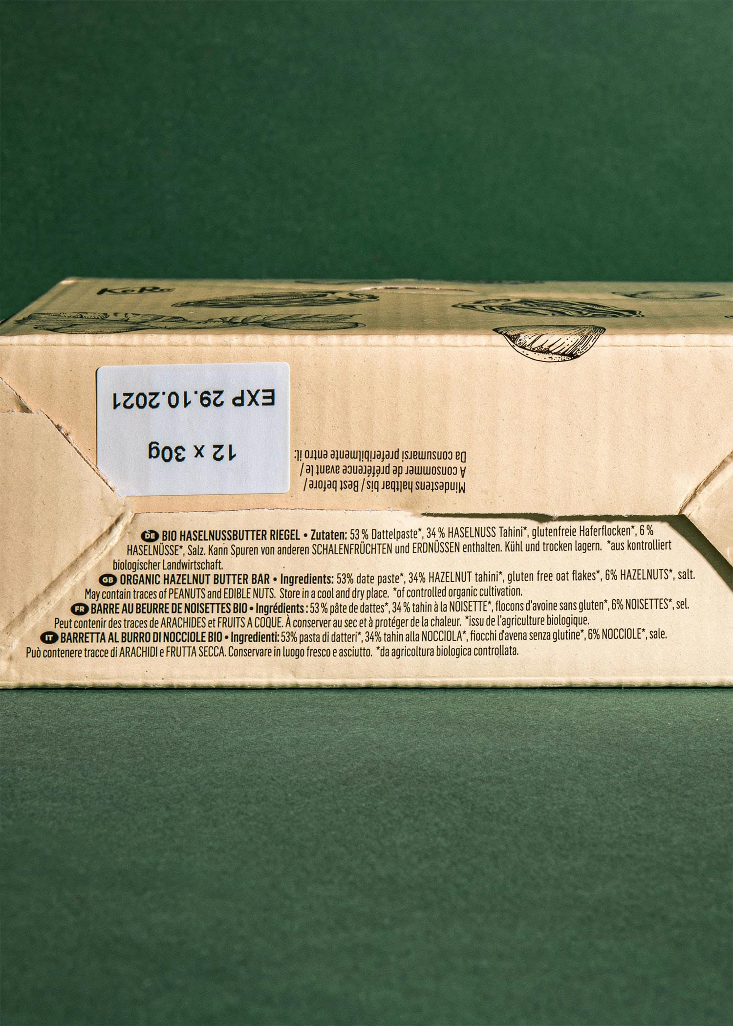 KoRo - Barretta bio alla crema di nocciole - Da portare con te - Con burro di nocciole cremoso - Da agricoltura biologica certificata