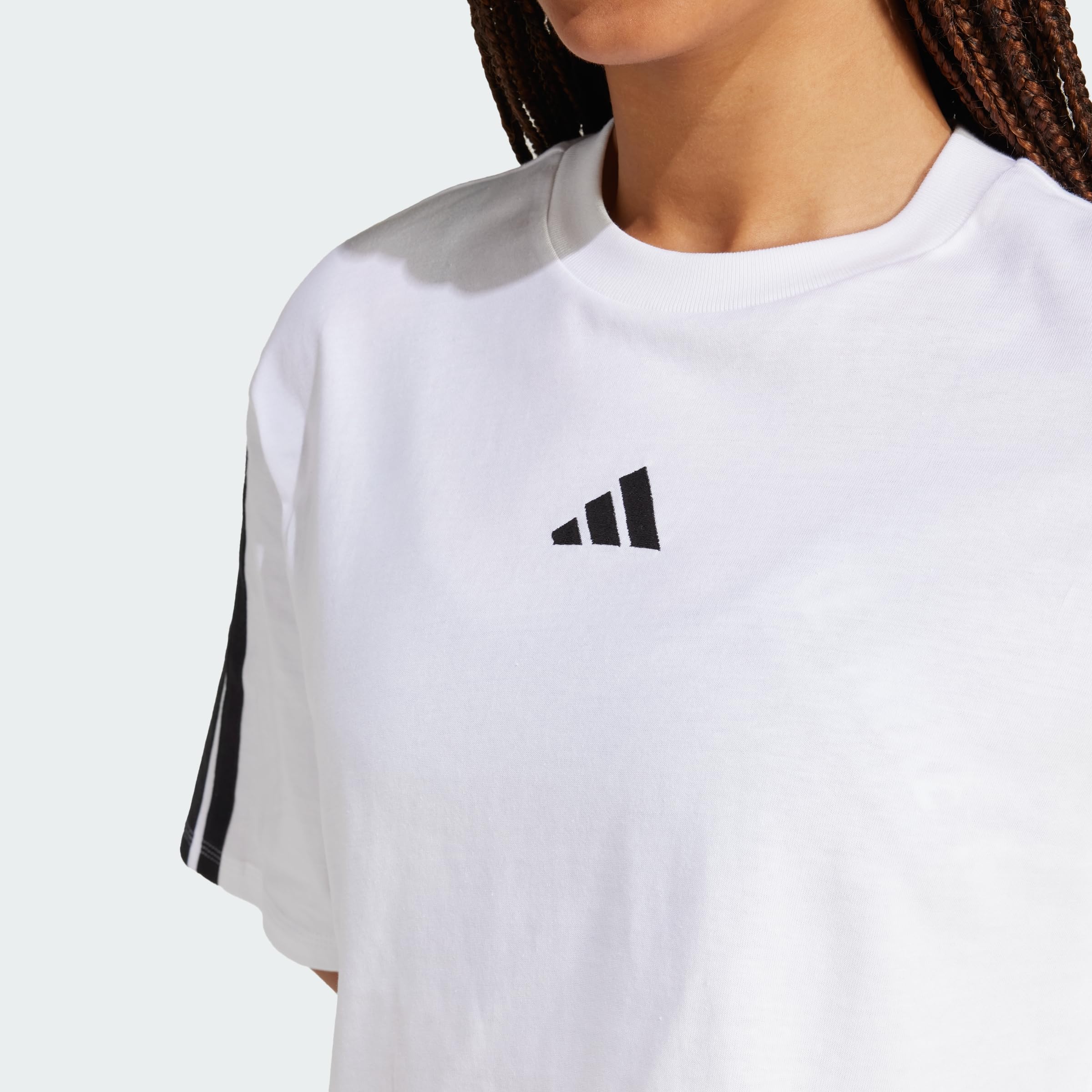 Adidas Mujer Essentials 3-Stripes Cotton Loose T-Shirt