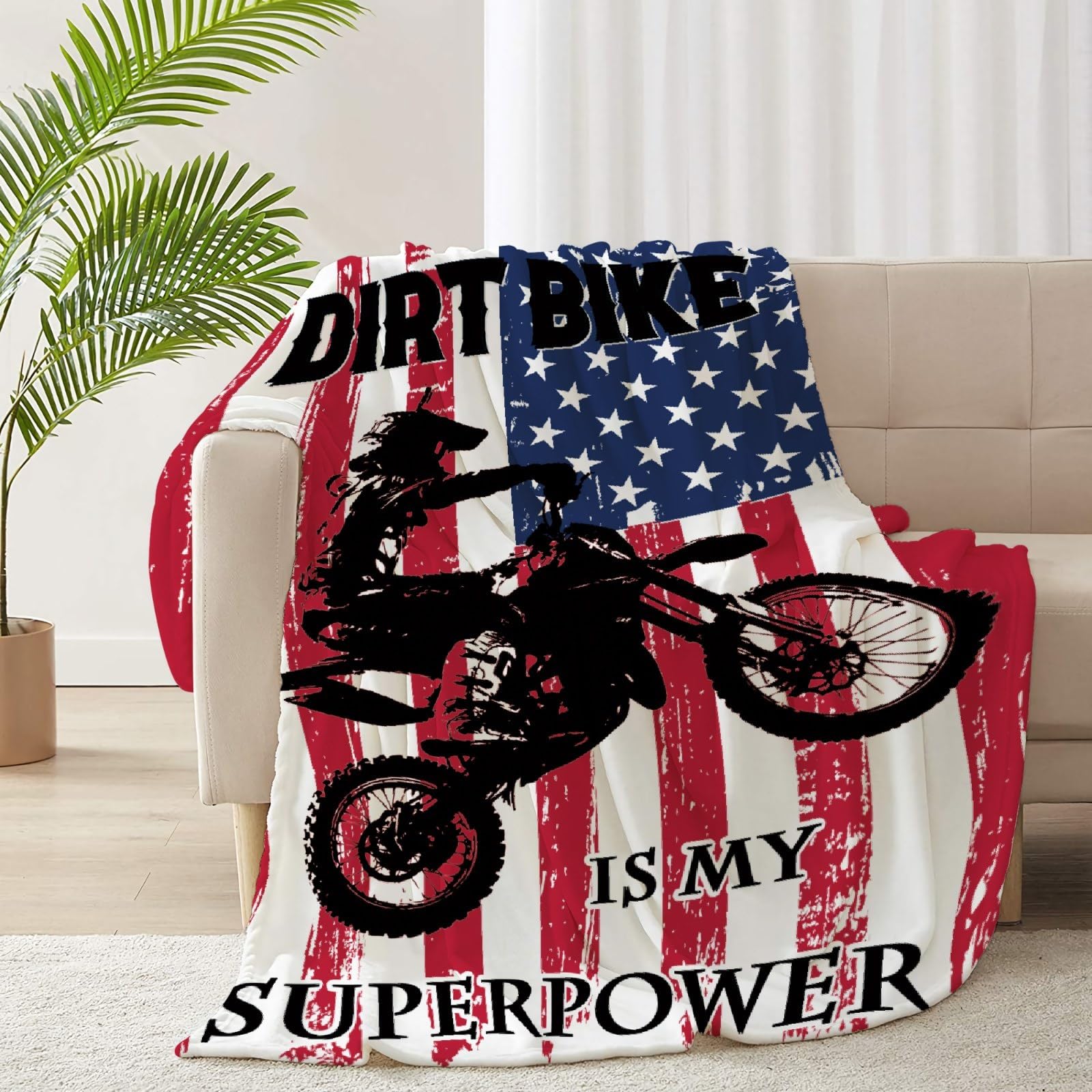 Dirt Bike Blanket Gift for Boys Kids Motorcycle Blanket Stuff
