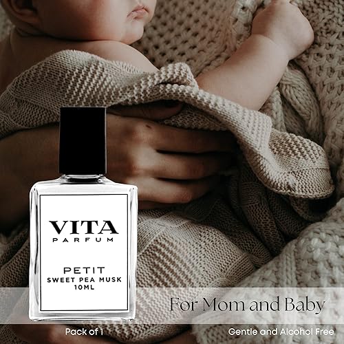 Miniatura 6 de Vita Parfum Aceite de perfume de guisante dulce, mini perfume enrollable para mujer, perfume vegano libre de crueldad animal en aroma de almizcle de
