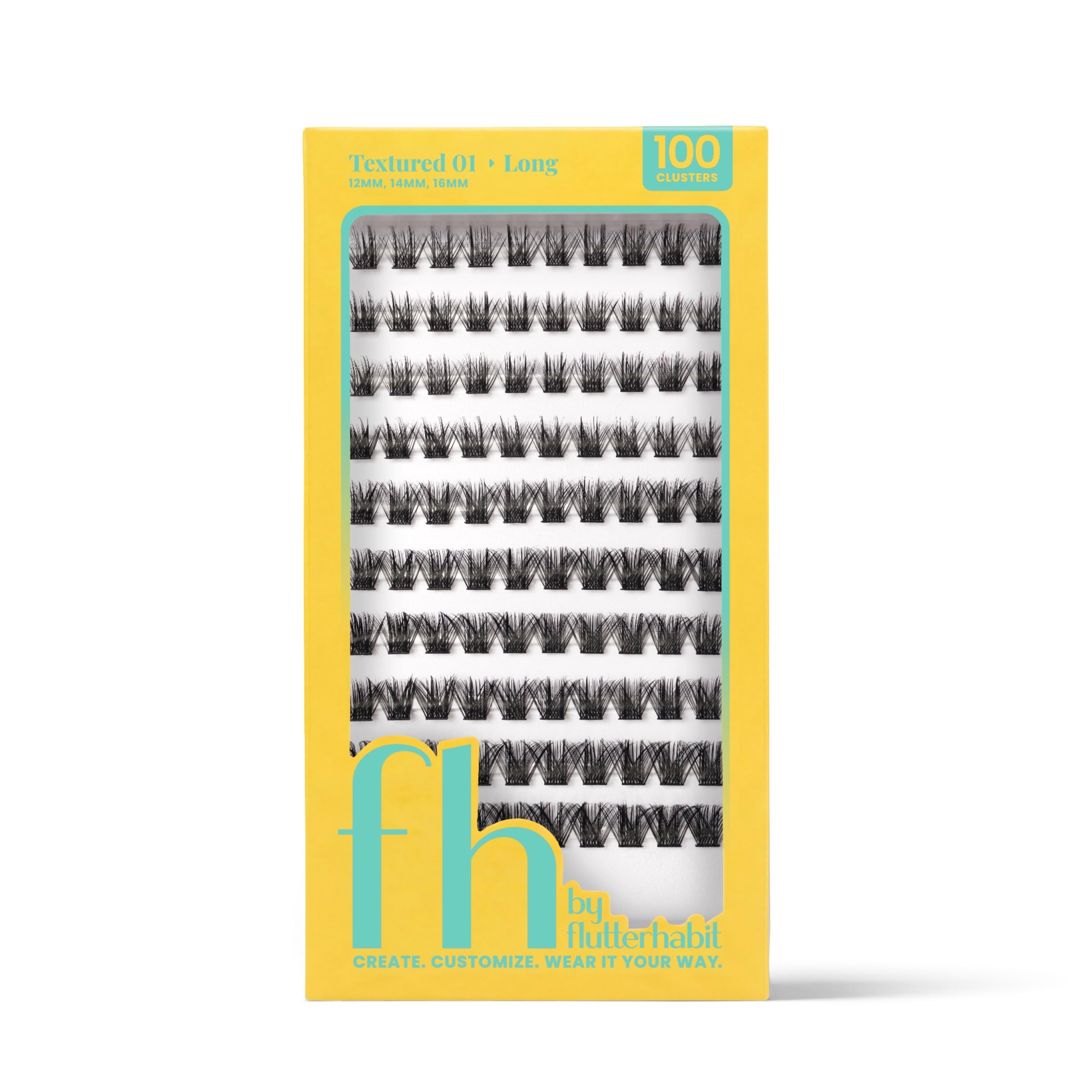 Photo 1 of FlutterHabit Customizable Cluster Lashes, Textured 01 Long