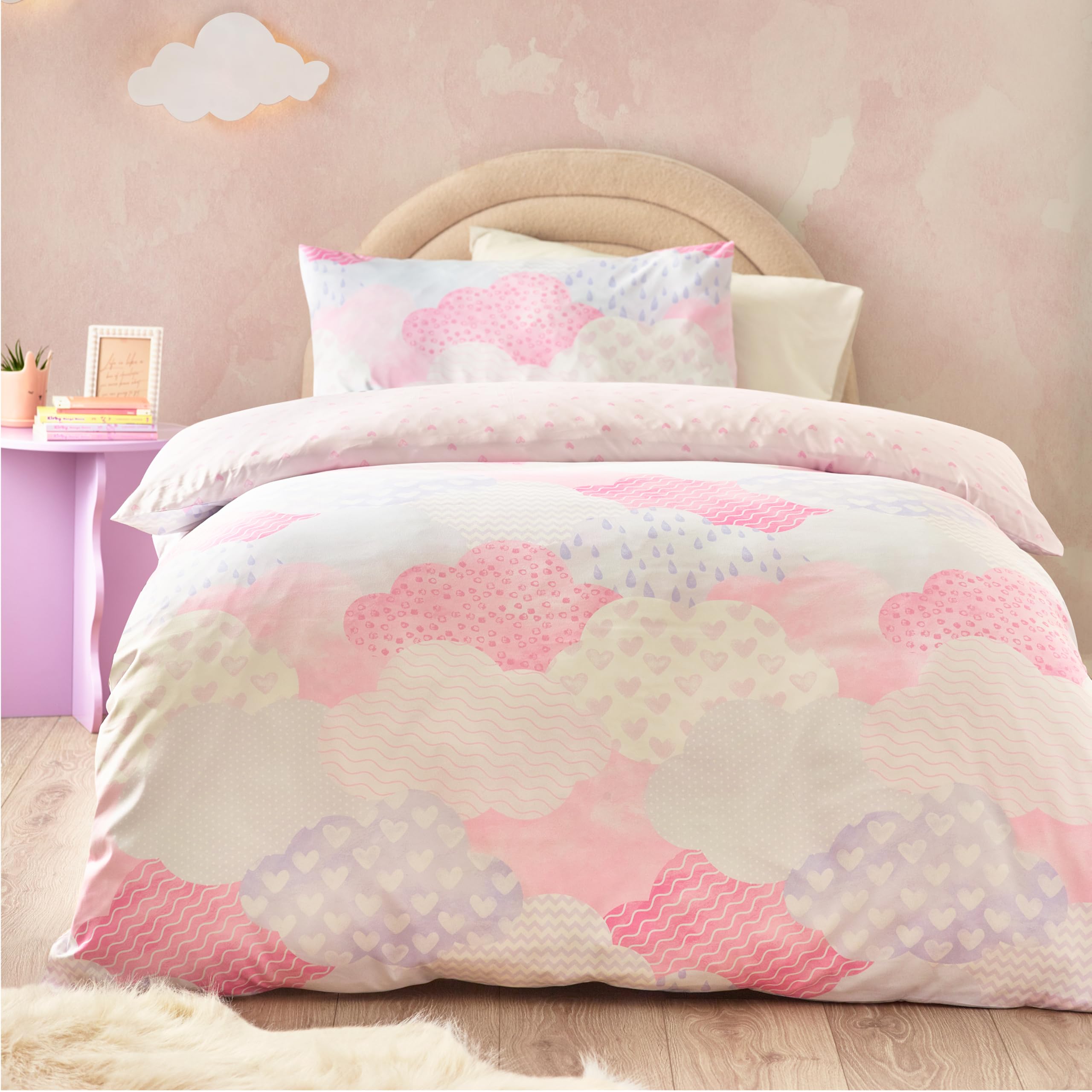 Catherine Lansfield 'Soft as a Cloud' Duvet Cover Set - Double, Pink