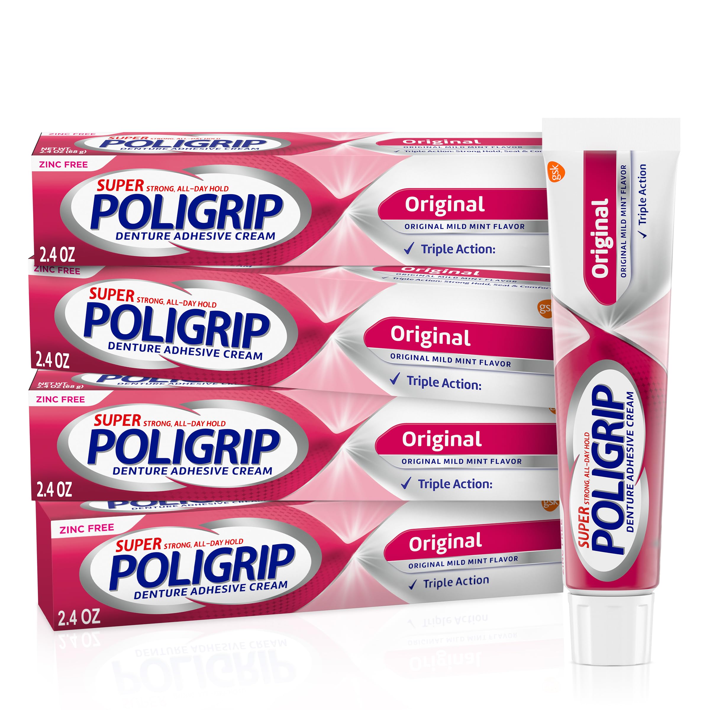 Photo 1 of ***MISSING PARTS***
Super Poligrip Original Denture Adhesive Cream, Zinc Free Denture Cream for Dentures - 2.4 Ounces (Pack of 4)