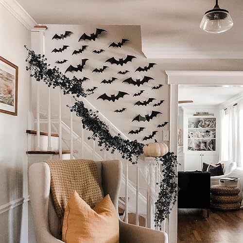 Miniatura 5 de Hojas falsas de otoño, flores artificiales, guirnalda de otoño artificial colgante de eucalipto con flores, hojas de otoño sintéticas, guirnaldas de