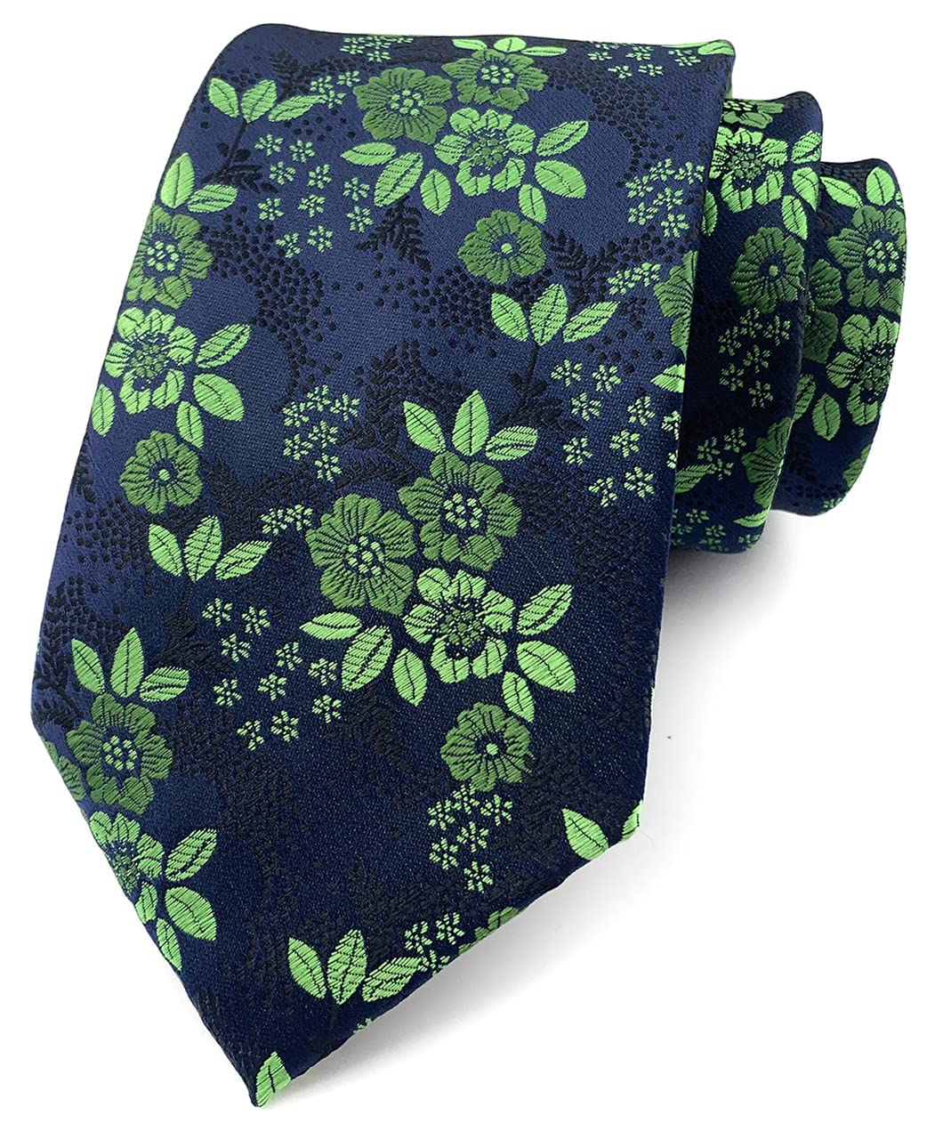 Elfeves Men's Tie Cravat Jacquard Luxury Small Floral Pattern Wedding Necktie