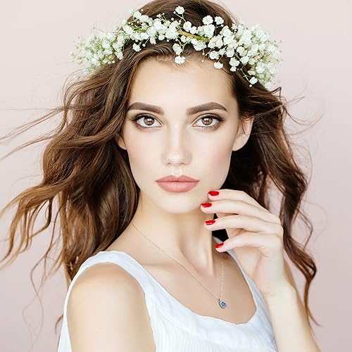 Miniatura 3 de Sterling Silver Birthstone Necklace for Women Girls, Glittering Birthstone Necklace for Women Teen Girls Silver Jewelry Anniversary Birthday Gifts