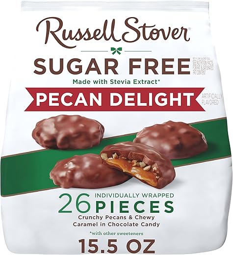 RUSSELL STOVER Sugar Free Pecan Delight Chocolate Candy, 15.5 oz. bag