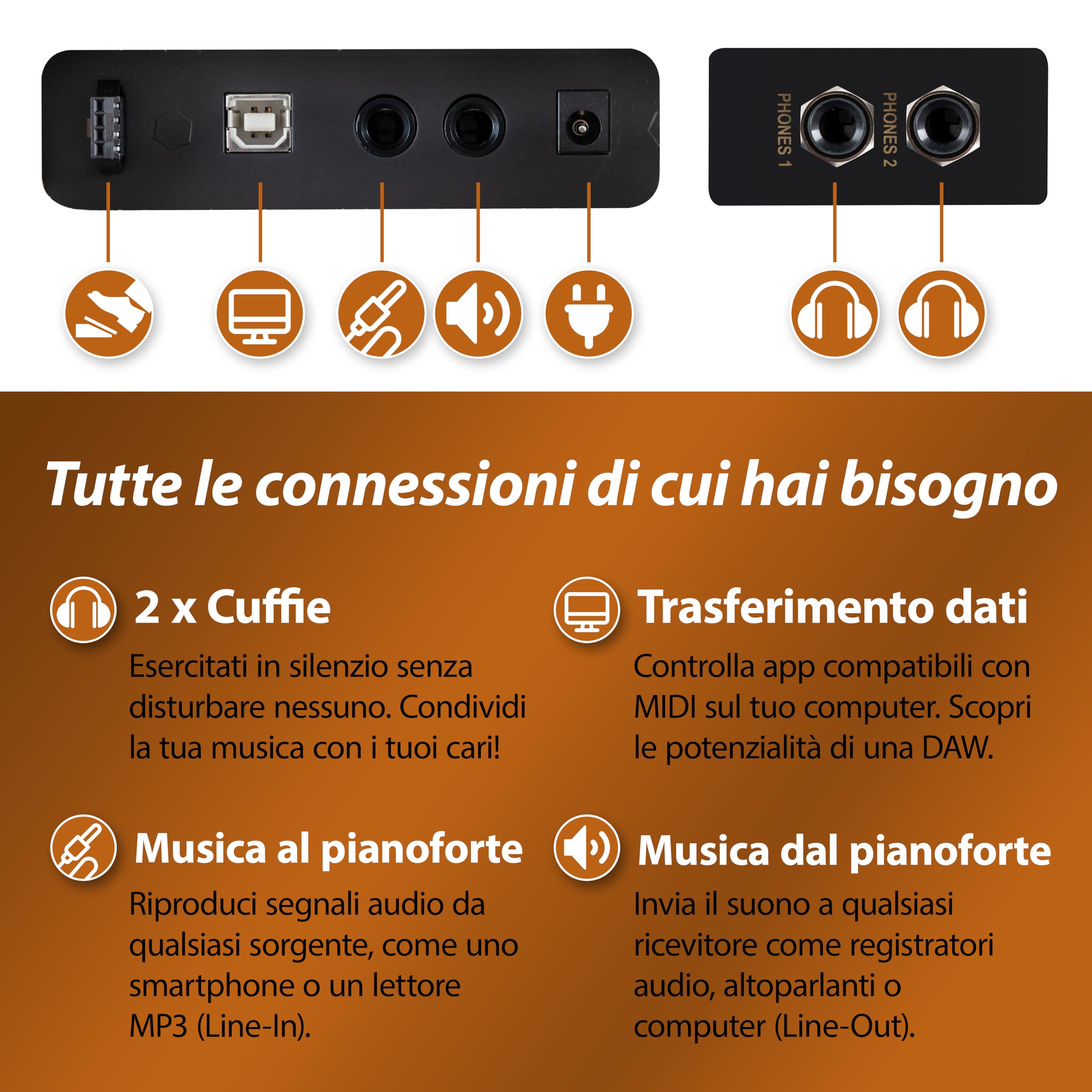 Classic Cantabile DP-50 SM Pianoforte digitale - 88 Tasti con tastiera pesata hammer action - Pianola musicale con USB, 32 polifonia, 3 pedali - Piano digitale Set con Panchetta e Cuffi - Nero Opaco