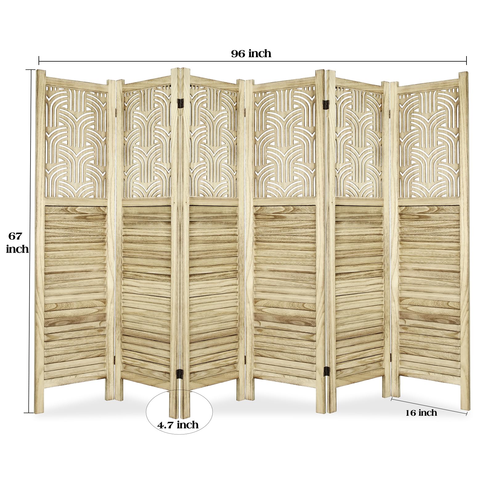 FDW Bamboo Room Divider, Folding Privacy Wall Screen For Home, Bedroom & Living Room - View #13