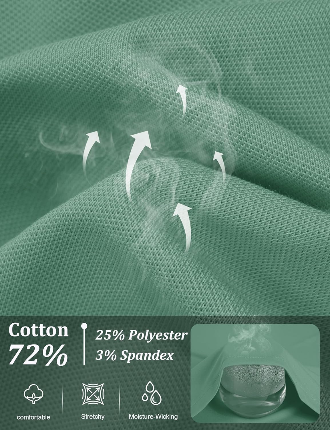 MAGCOMSEN Women's Polo Shirts Cotton 3-Button Short Sleeve Collared Tops Summer Cool Shirt Uniform Casual Shirts - Image 6