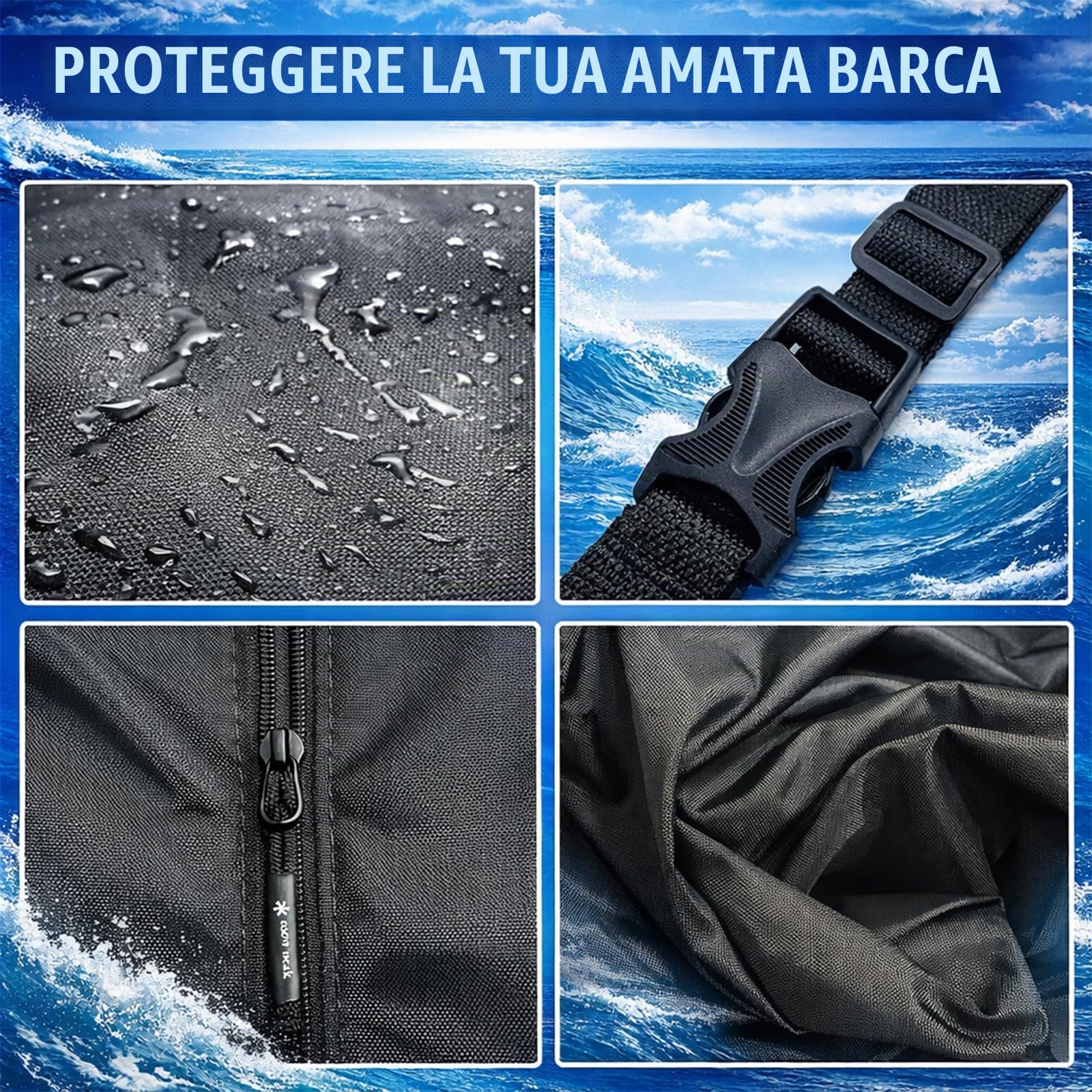 T-Top - Copertura per console centrale per barca, tessuto Oxford impermeabile 600D, resistente (48"W x 69"L x 71"H, altezza)