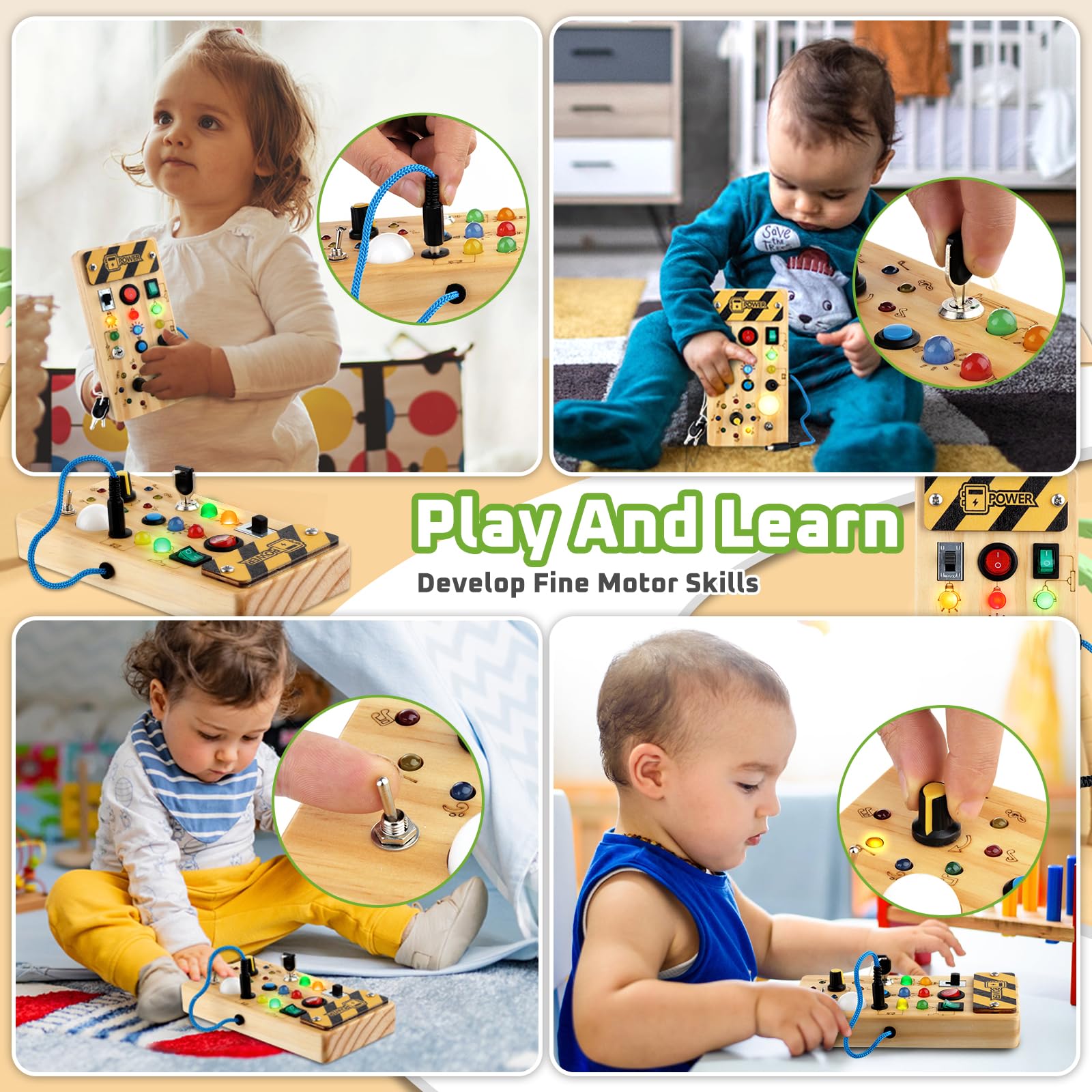 Amazon.com: Toddler Toys Busy Board with Led Light