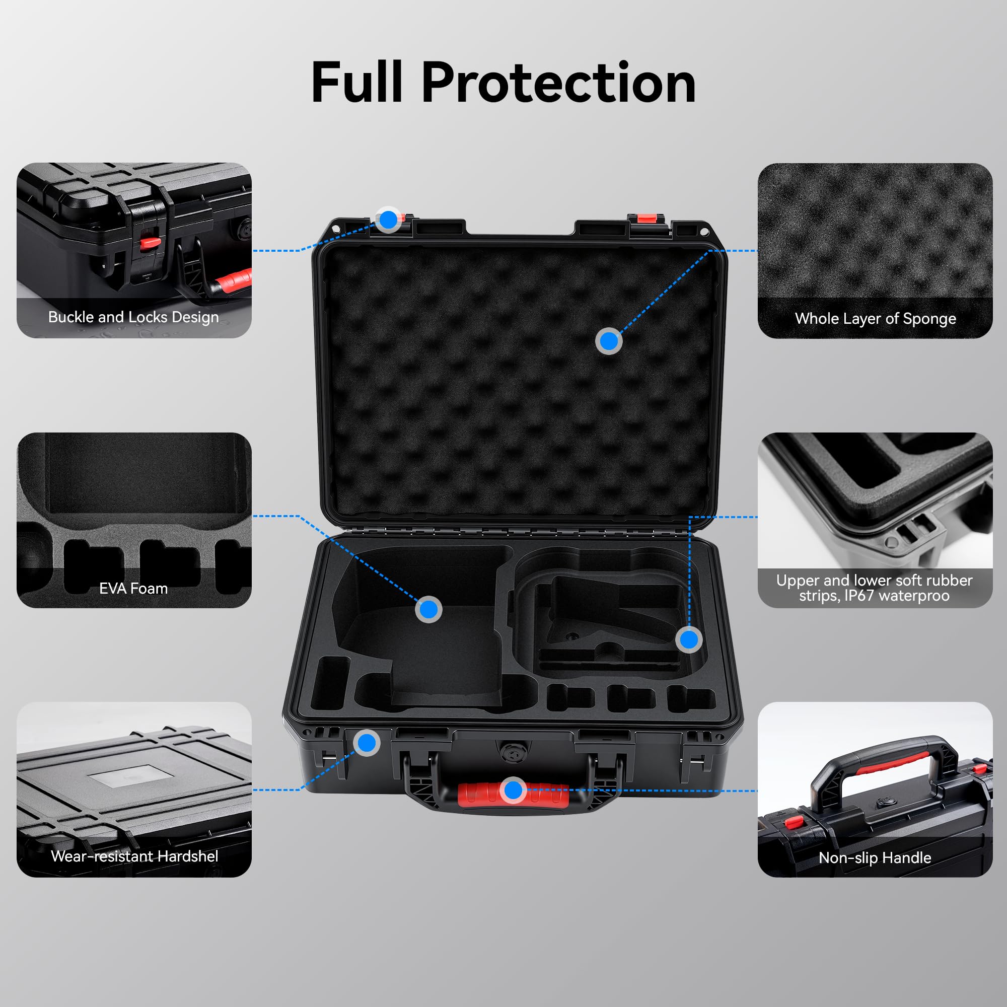 FPVtosky Custodia Rigida per DJI Avata 2/Fly Smart Combo, Valigetta Rigida per Avata 2 Adatta per Goggles N3, RC Motion 3, Telecomando FPV 3 e Accessori per Batterie(Solo Custodia)