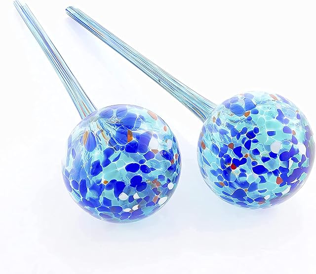 TechAffect Plant Watering Globes - Real Glass Bulb Automatic Water Feeder Devices for Indoor Plants While Away - Self Waterer Drip System Pack of 2