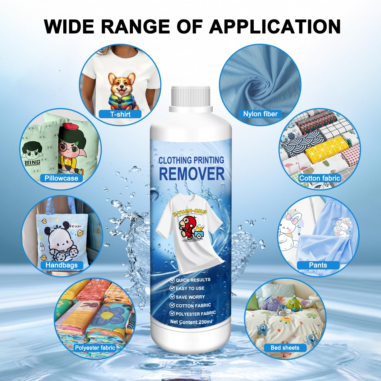 Soluzione di pulizia DTF 250-ml, kit di pulizia DTF con DTF Remover per tessuti e compatibile con Pet Film DTF di inchiostro, inchiostro DTF Pellicola di trasferimento diretto