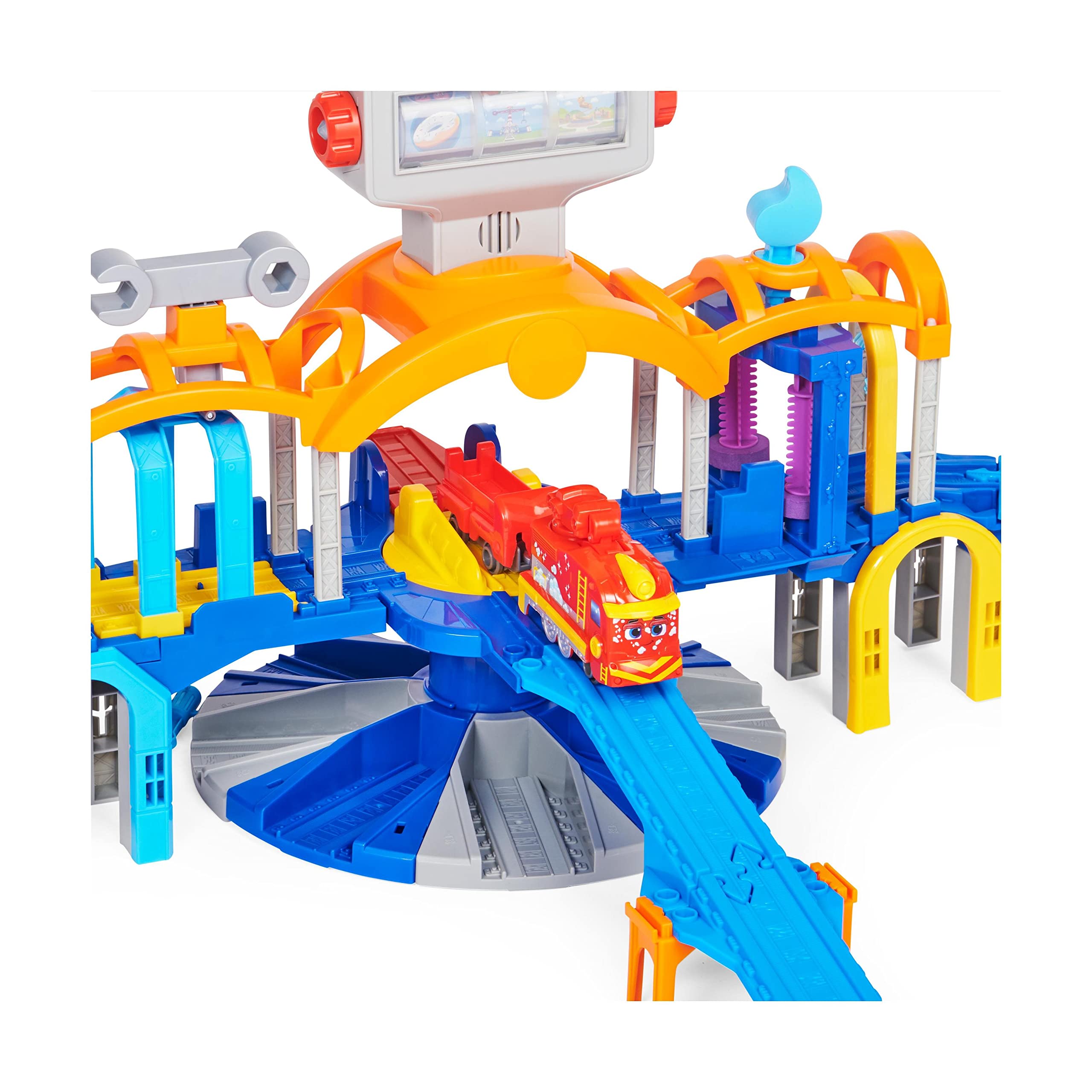 Mighty Express, La Stazione Centrale, Playset Mission Station, con Treno Esclusivo Nate, Luci e Suoni, Giocattolo per Bambini 3+