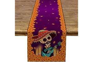 Sugar Skull Table Runner Mexico - 13x72 inch Dia De Los Muertos