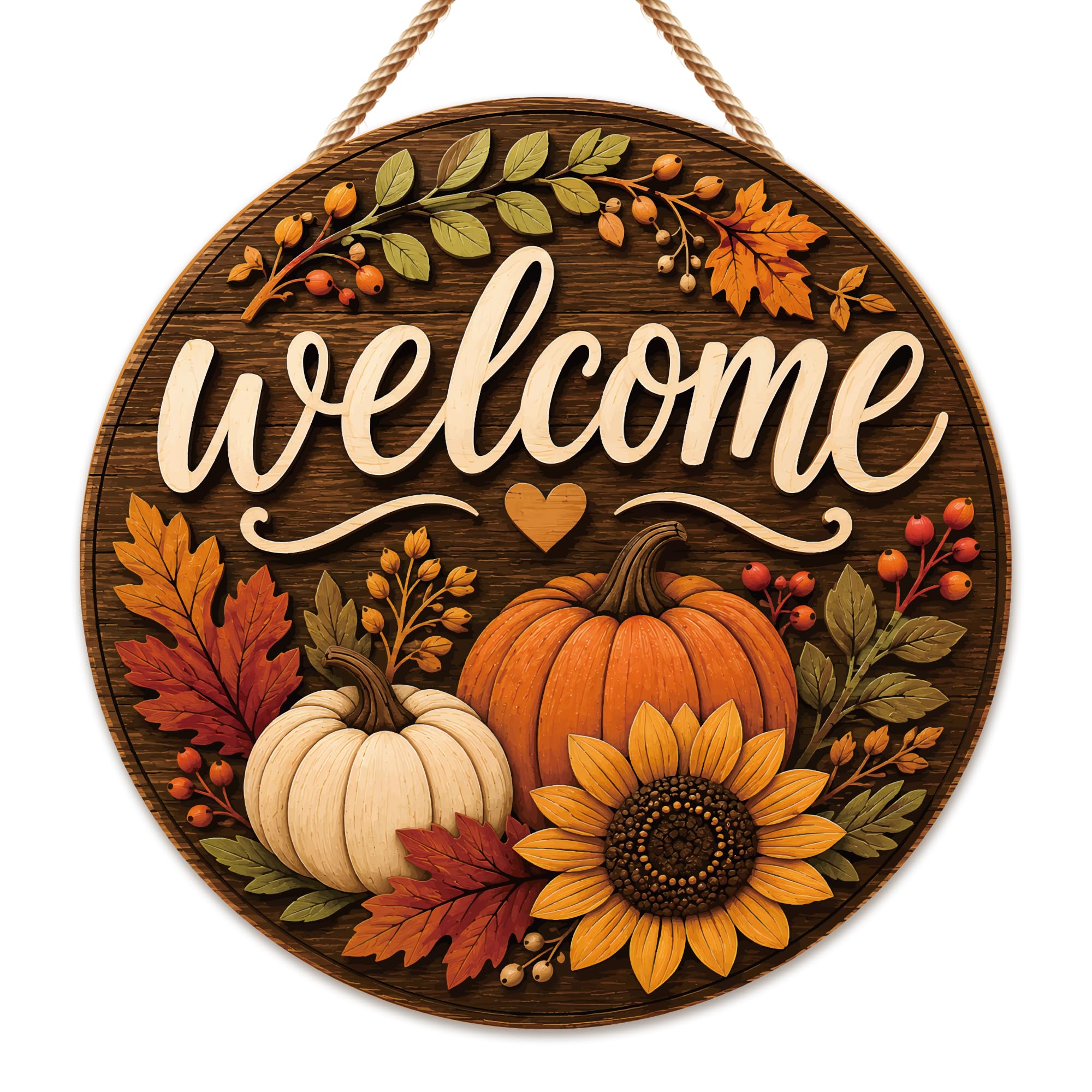 Fall Decorations for Home - Fall Thanksgiving Welcome Sign for Front Door