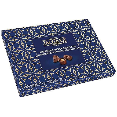 Miniatura 1 de Jacquot Caramelos gourmet de chocolate con leche prémium de Francia, ideales como regalo de cumpleaños o vacaciones, surtido de 24 piezas en caja de