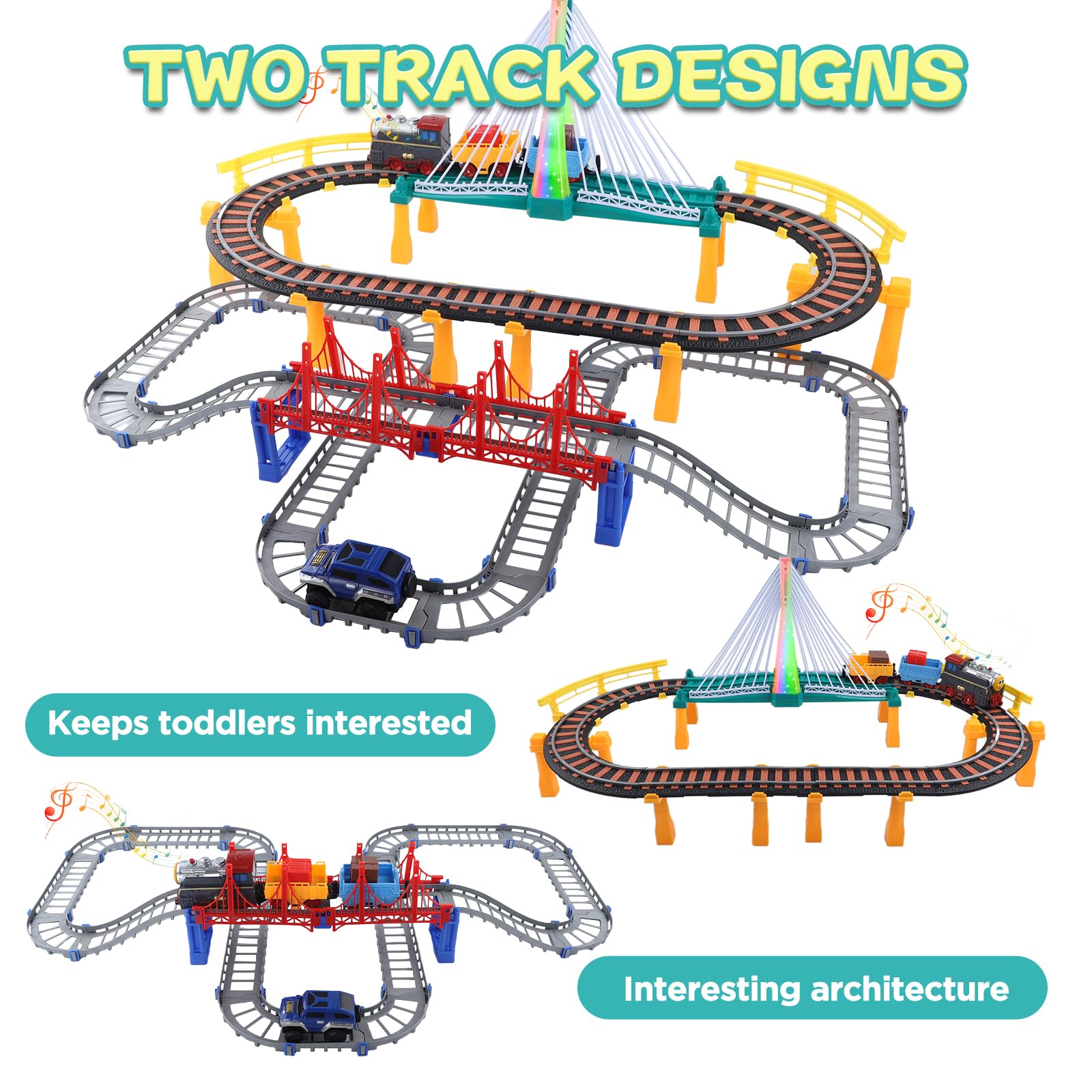 Costway Train Electrique Pour Enfants -16 Accessoires De Rails , Cadeau De Noël Pour Tout-petits 3 Ans, Noir à Prix