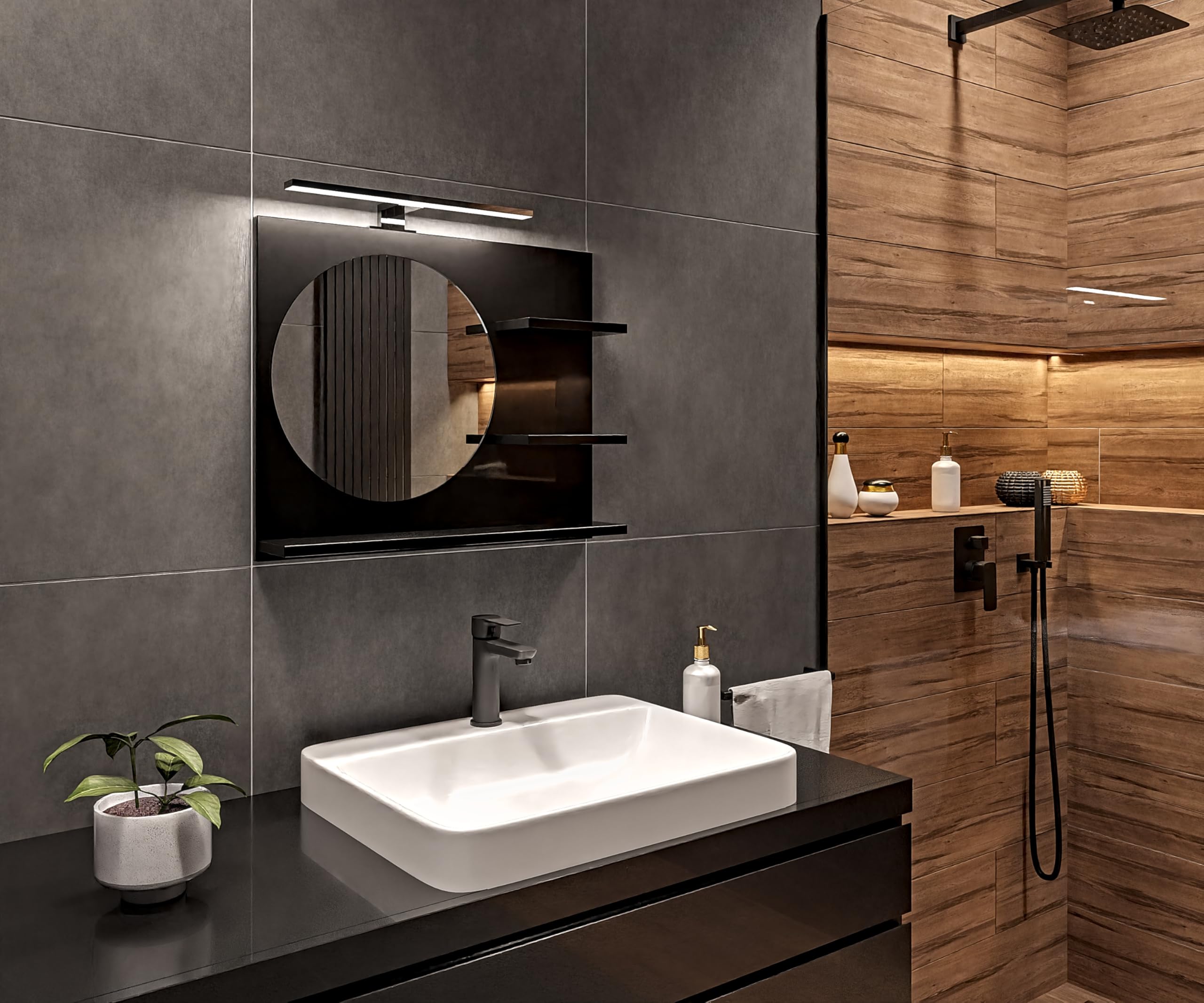 Produktbild von HAJDUK FURNITURE Badspiegel Rund Mit Beleuchtung 4000 K IP44 Weiß H:50