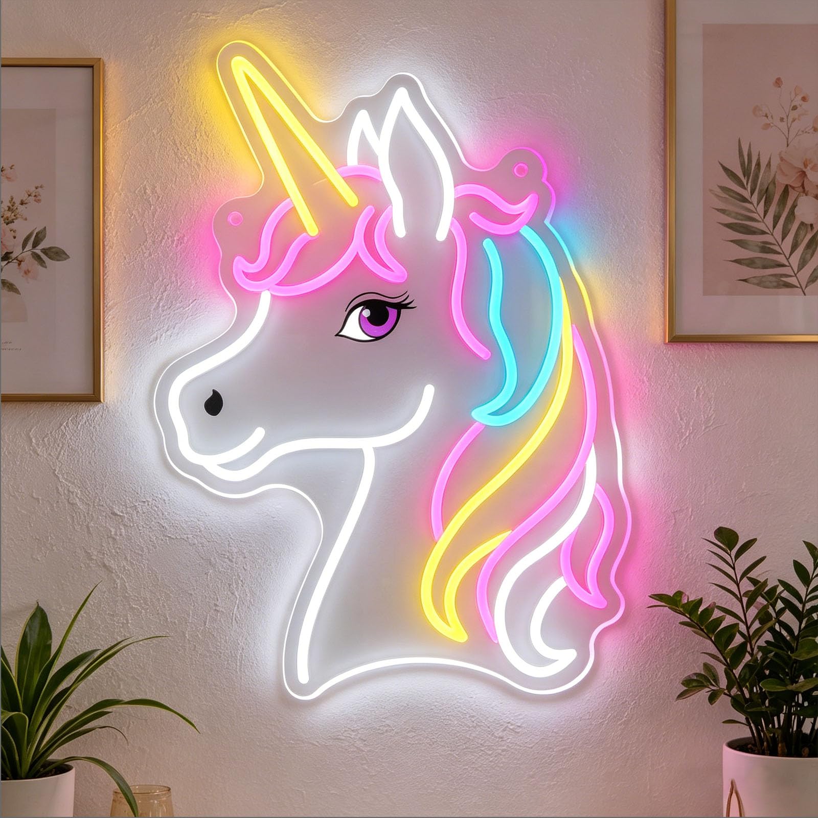 Multicolor Unicorn LED Neon Sign USB Dimmable Light Up Wall Decor Cute Aesthetic Acrylic Neon Light Sign for Princess Room Girl's Trendy Brand Store Makeup Room Birthday Party(10.75 * 15.3 in)