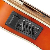 Vista 2 de Ashthorpe Paquete de guitarra eléctrica acústica Thinline Cutaway de tamaño completo con amplificador de 10 W, natural