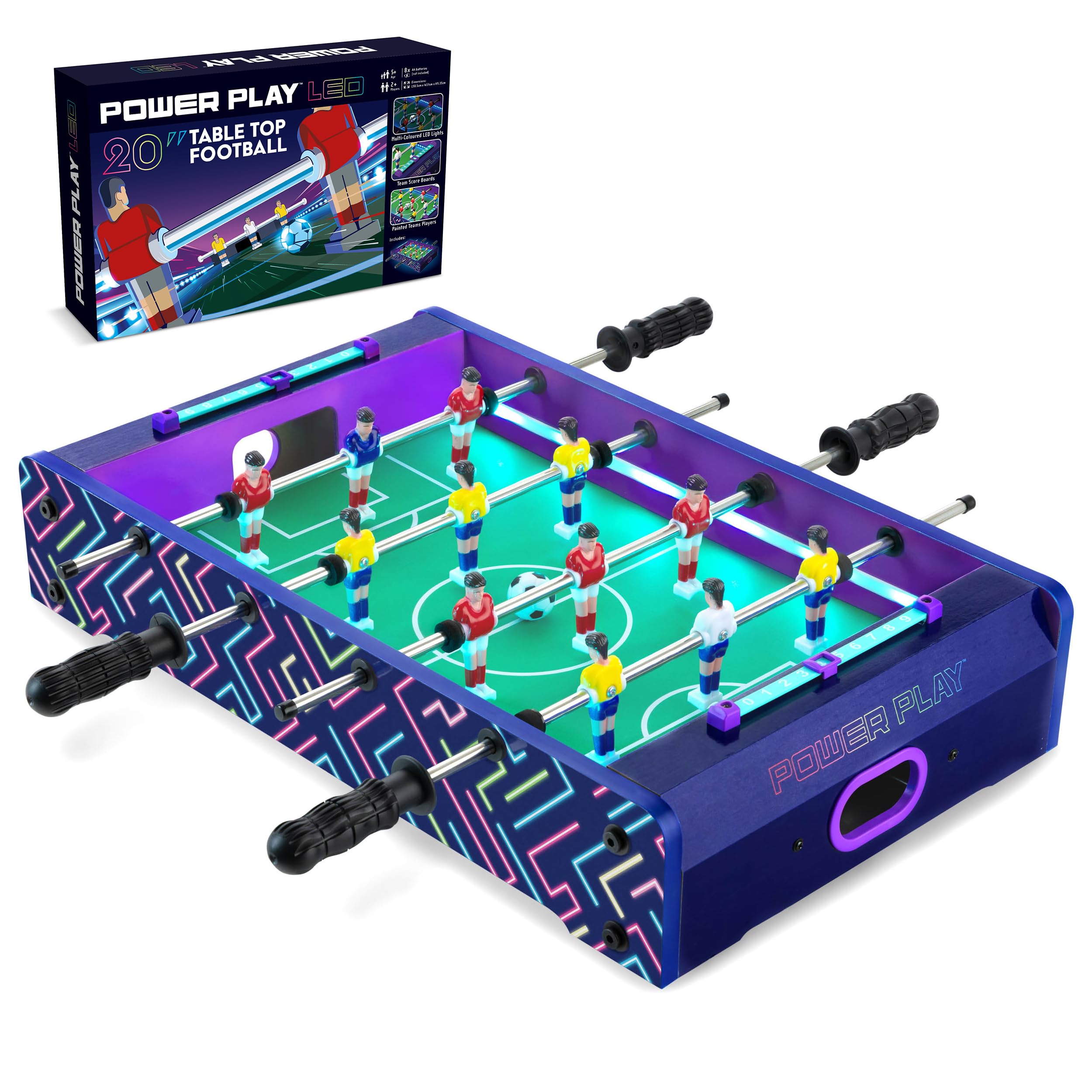 Power Play 20" LED Football Game Table with 2 Balls